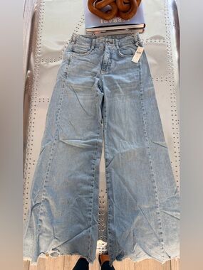 Pilcro Light Blue Wide-Leg High-Rise Jeans